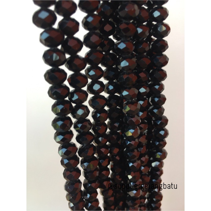 Crystal Ceko Doff 8mm HITAM aksesoris beads manik grosir gelang kalung perlengkapan merangkai hias