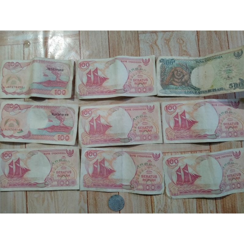 harta karun langka uang kertas 100RUPIAH 500RUPIAH DAN KOIN 10RUPIAH