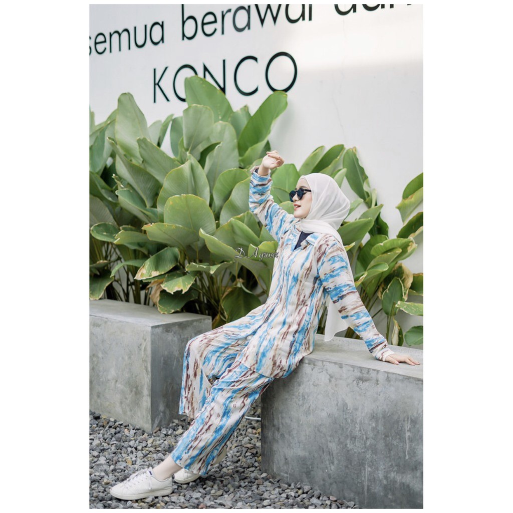 GALISA LONG ONE SET-LARAZ BLUE SET