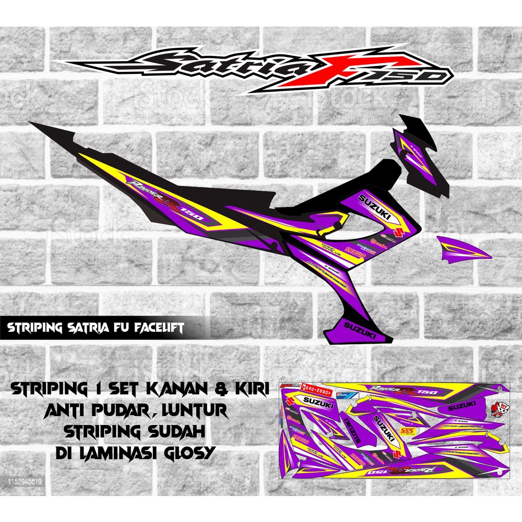 STRIPING STICKER VARIASI MOTOR SATRIA FU FACELIFT