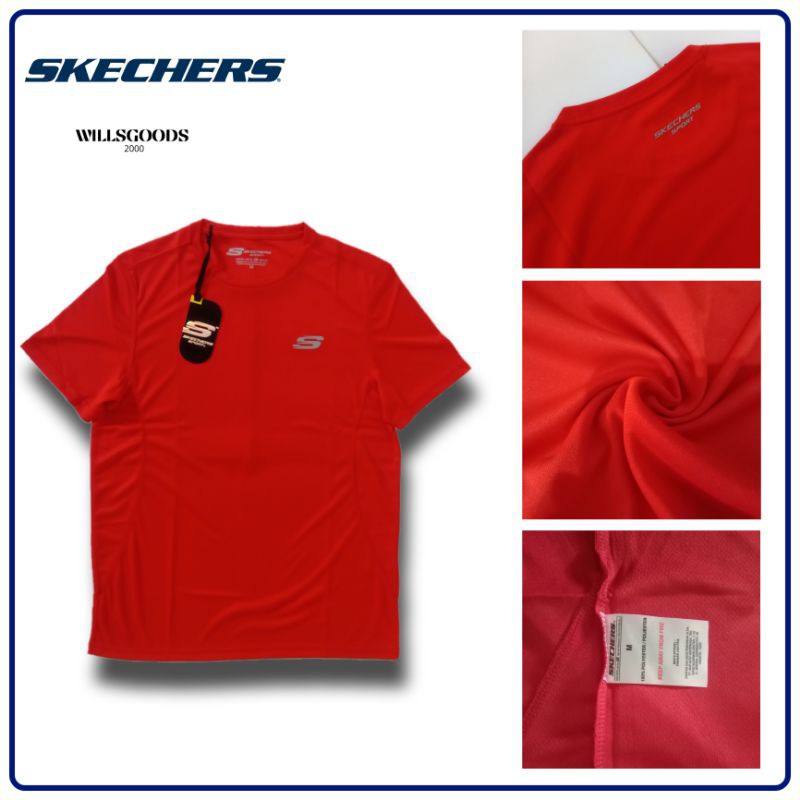 Kaos Skechers Red Running Original Pria Quickdry Men's Sport Station