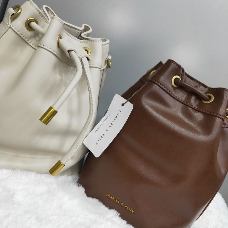 Tas Wanita CNK Tweed Drawstring Bucket bag CK023