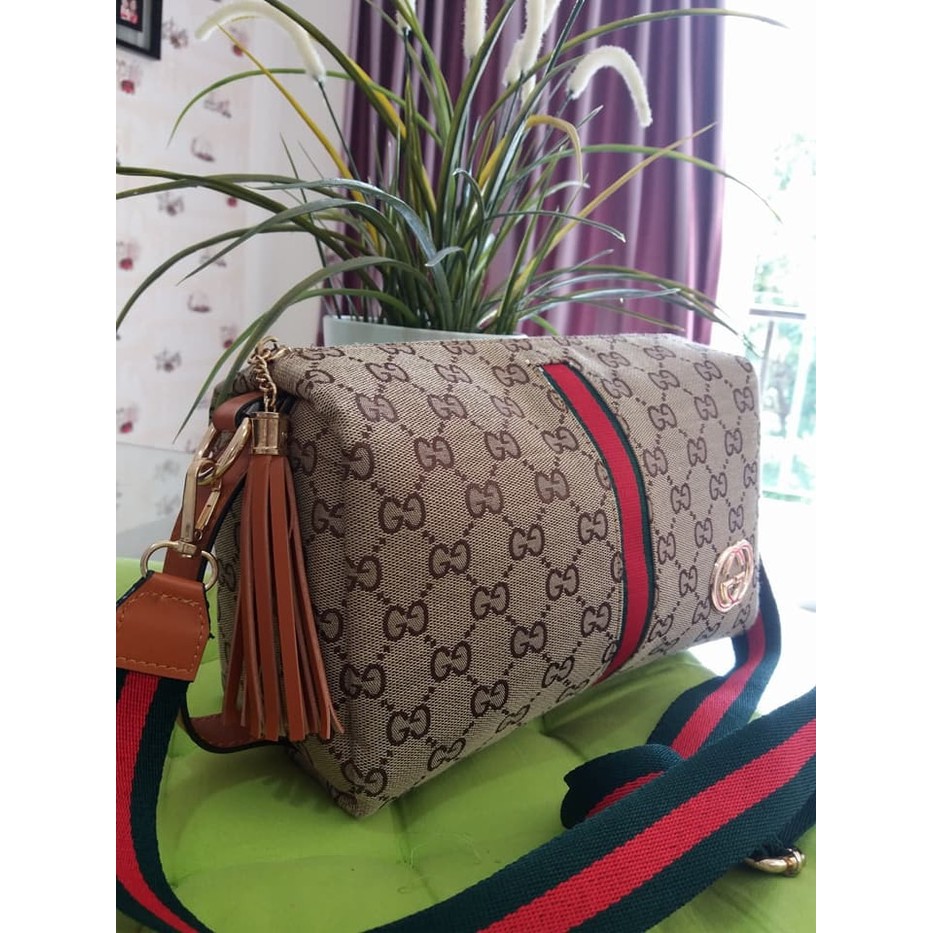 Harga Murah  TAS WANITA TASIMPORT GUCCI SLING GUCCI KANVAS TAS SELEMPANG  Tas Keren