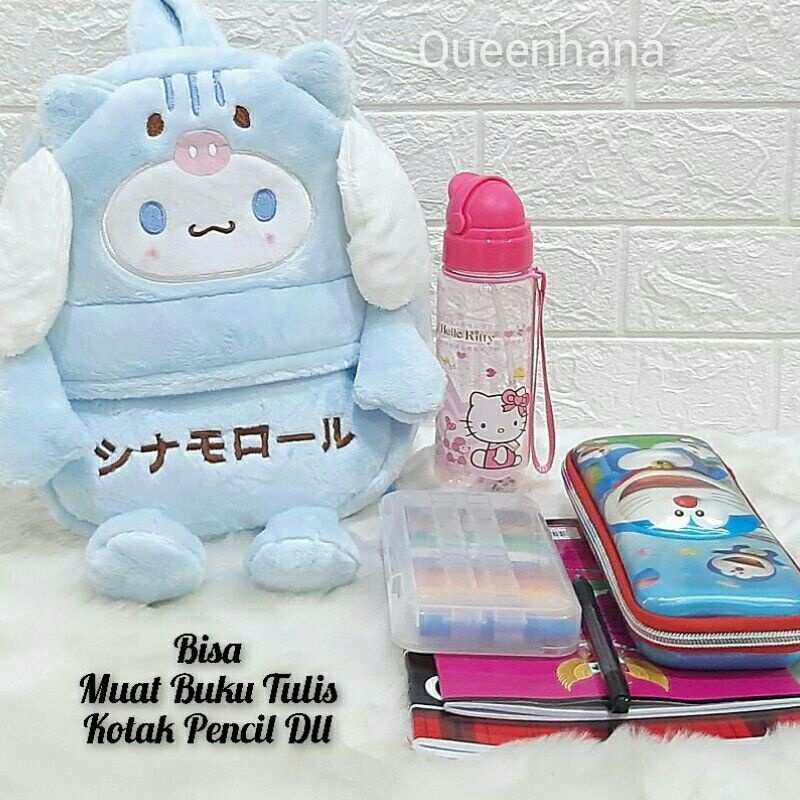 Tas Ransel Boneka Bulu Soft Karakter / Bagpack Kaki Tangan Depan Resleting Bulu Soft Karakter