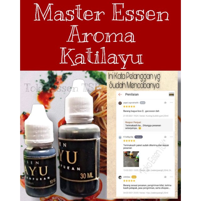 Master Essen Aroma Murni Getah Katilayu 100% Tanpa Campuran