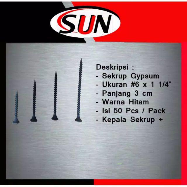  Sekrup Gypsum 6 x 2 5 cm Isi 50 Pcs Drywall 6 x 2 