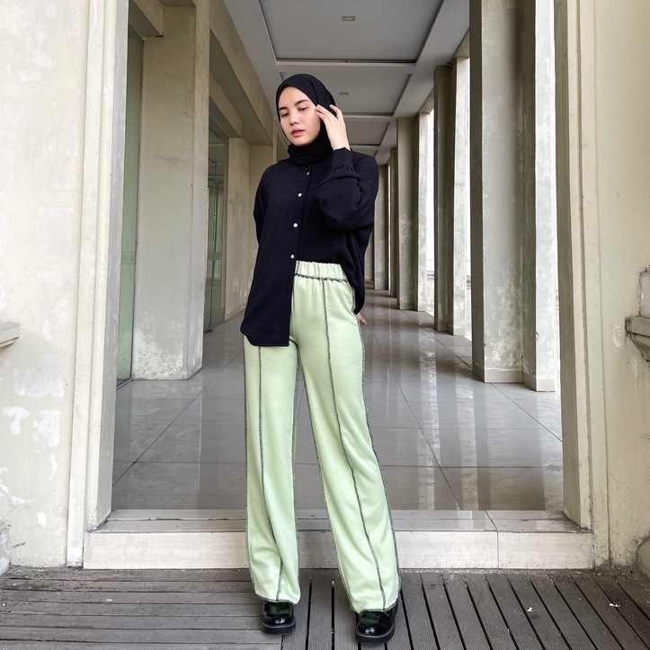 ALYA PANTS BASIC CREPE TEBAL / CELANA PANJANG WANITA