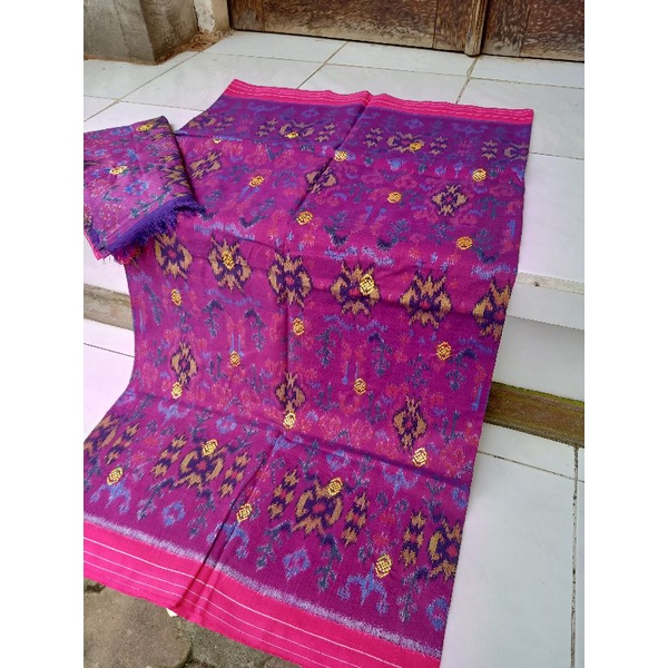 tenun endek set selendang dg Tretes emas