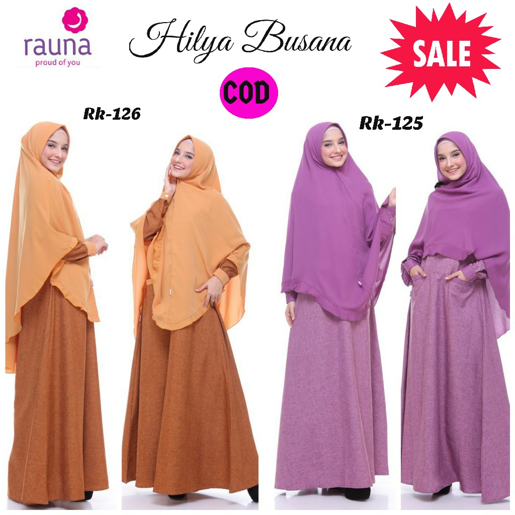 Dress Wanita Syar'i / Gamis Rauna RK- 125 / 126 / Fashion Muslim