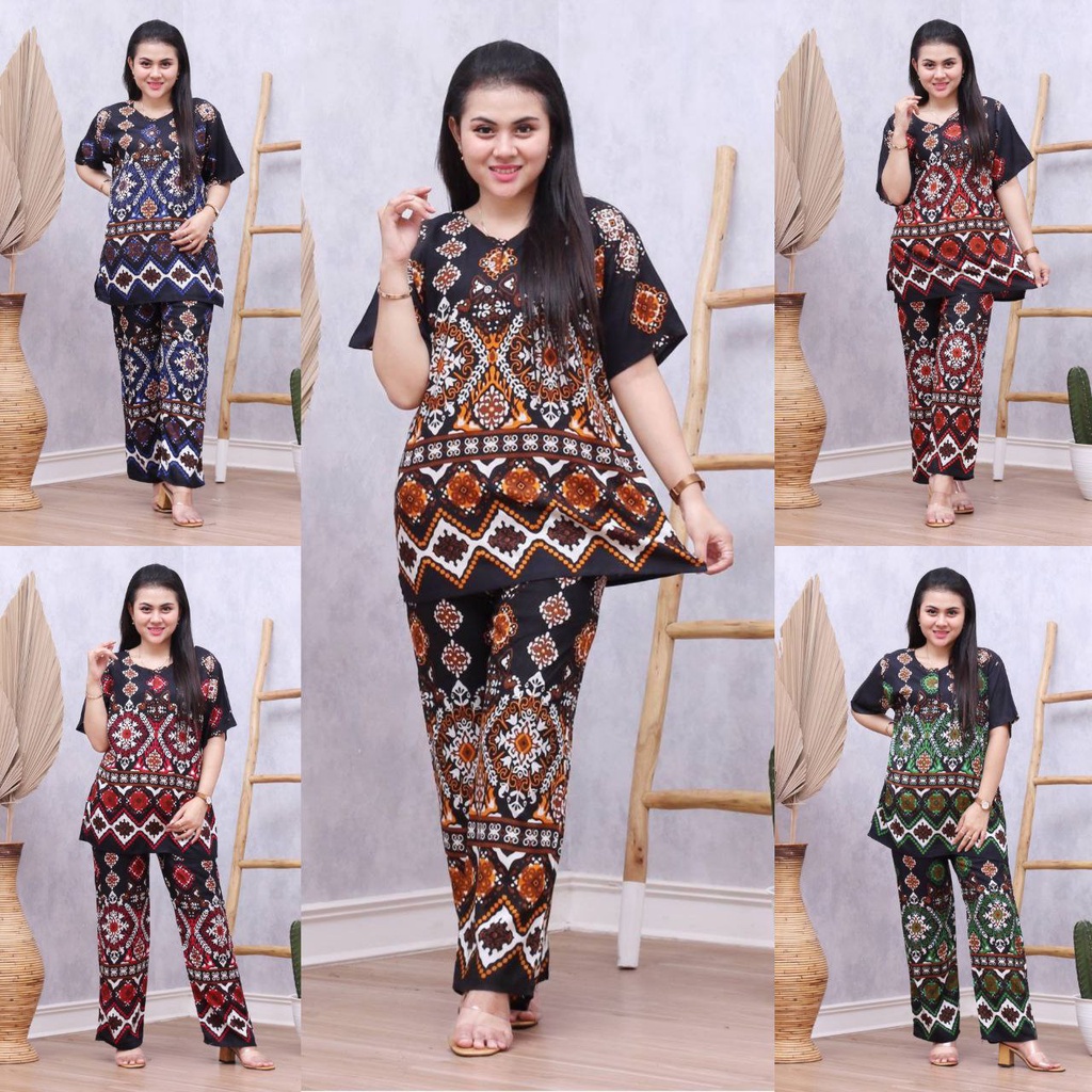 Batik Prass - Setelan Baju Tidur Busui Lengan Pendek - Piyama Batik Terbaru - Baju Santai-1