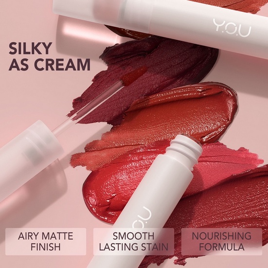 YOU Cloud Touch Fixing Lip Tint [Soft Velvet Finish Lip Stain | Korean Style Lipstik Bibir | Melembapkan Tahan Lama liptint] lipstick lip tint