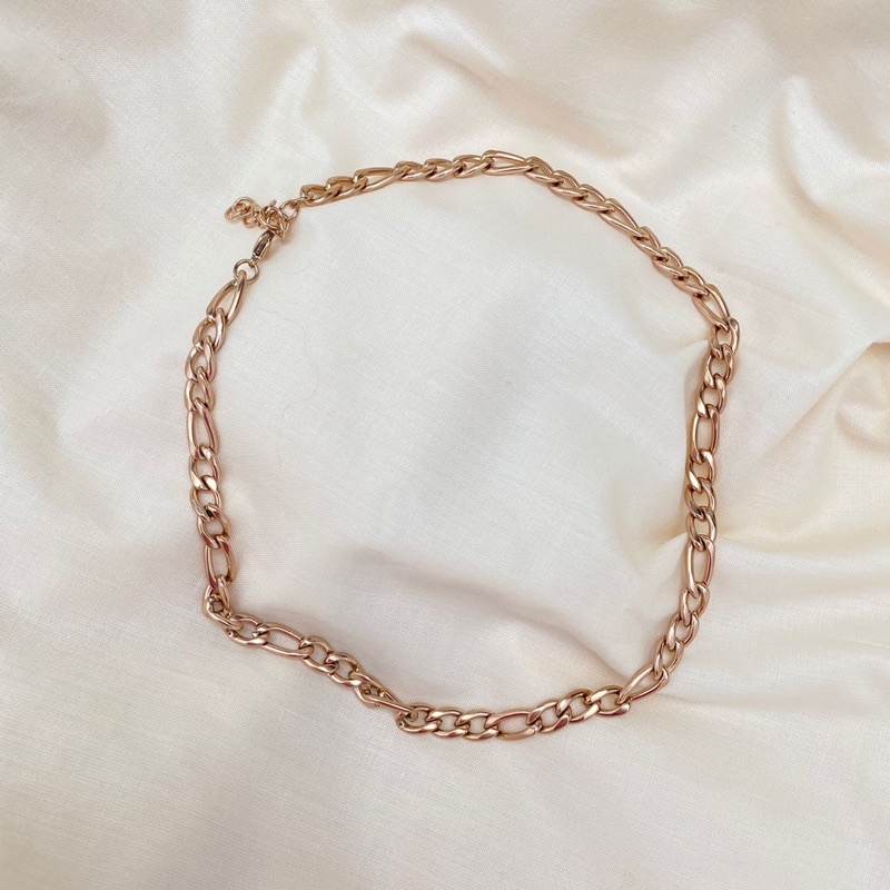 Kalung Titanium Rantai Rose Gold Anti Karat dan Luntur - Jessica Link Chain Necklace