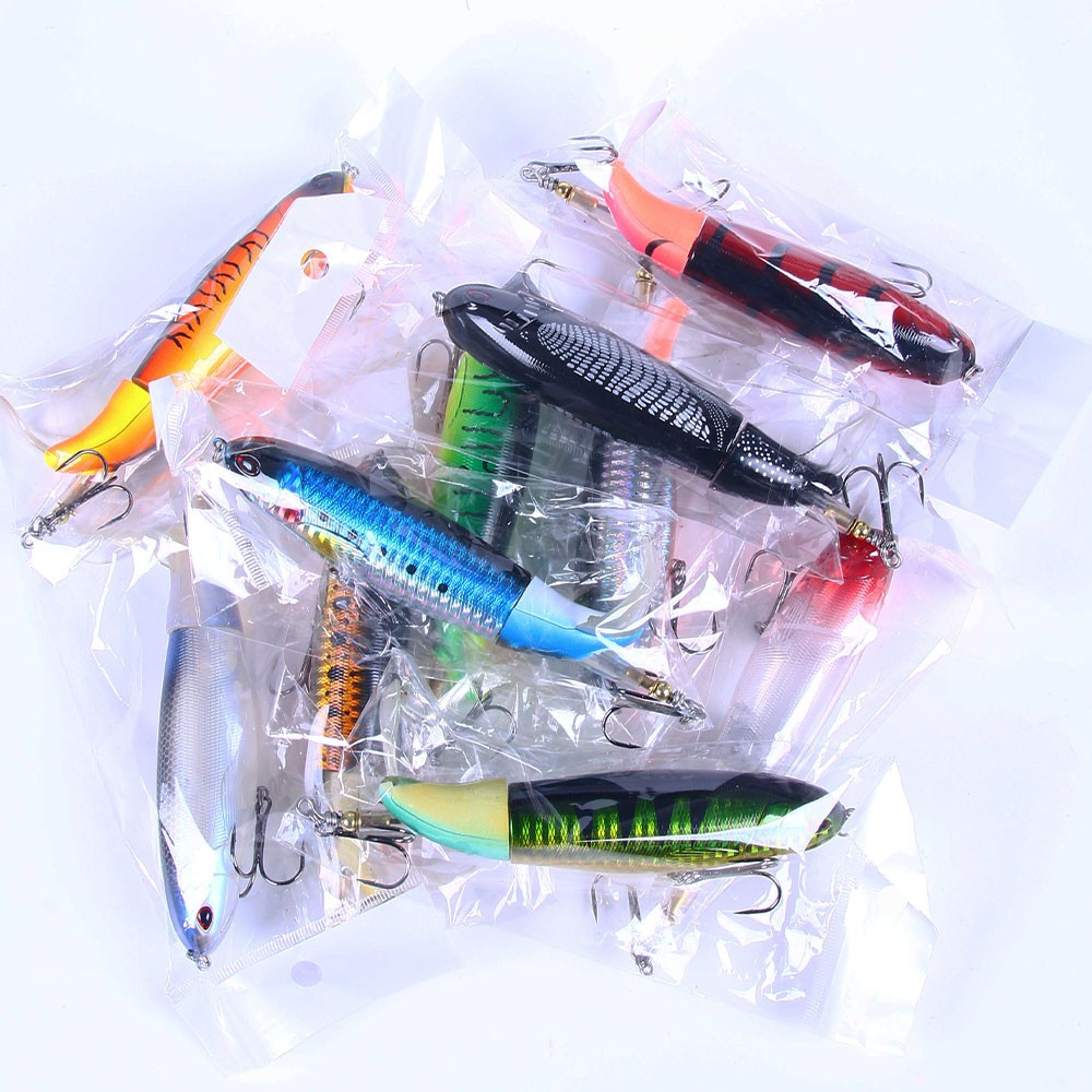 Hengjia 1pc Umpan Pancing Popper Pencil Imitasi 13g/17g / 36g Hard Plastic Fishing Lure with Roating Tail