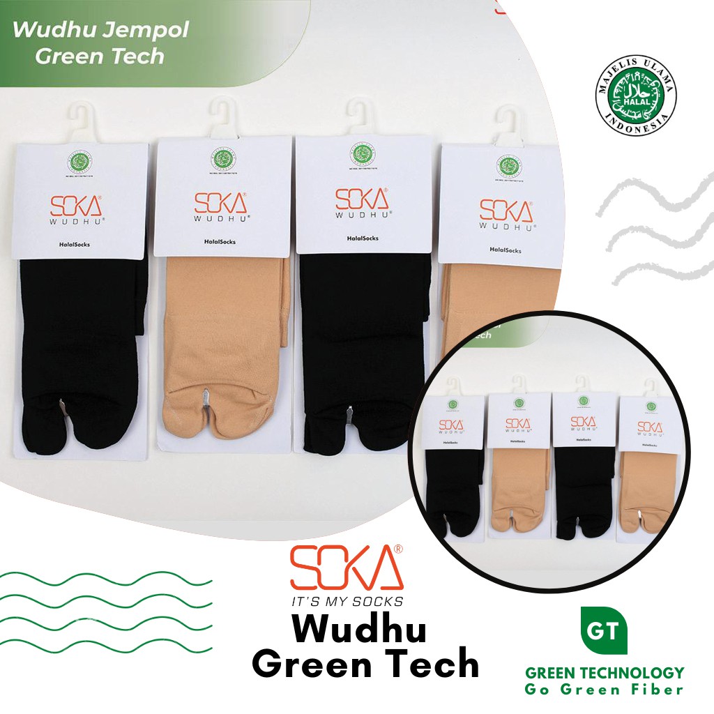 Kaos Kaki SOKA Green Tech Wudhu Jempol dan Original