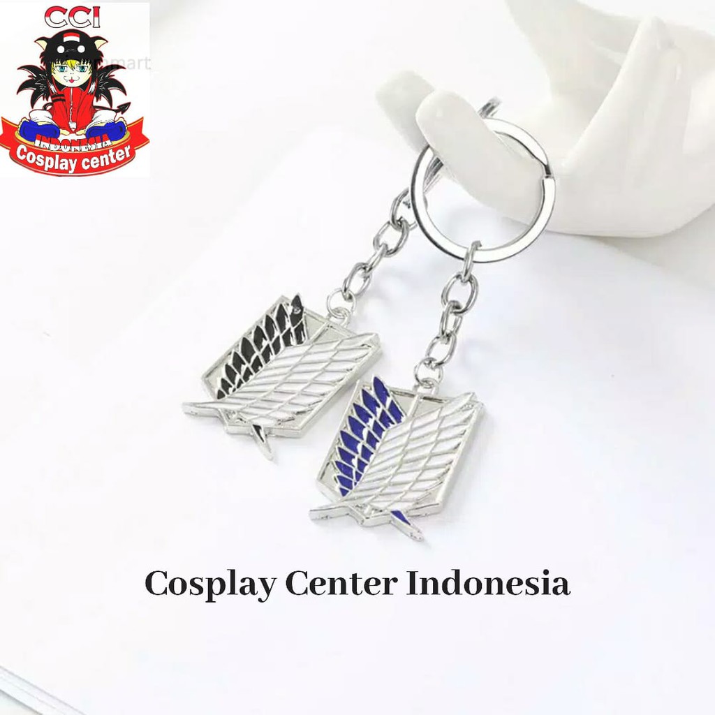 [Bisa COD] Gantungan Kunci Anime Attack On Titan Anime AOT Cosplay Warna Biru dan Hitam