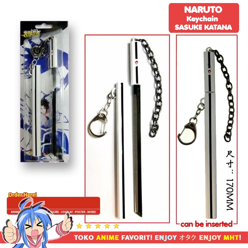 Gantungan Kunci Anime Naruto Keychain Pedang Katana Sasuke Uchiha