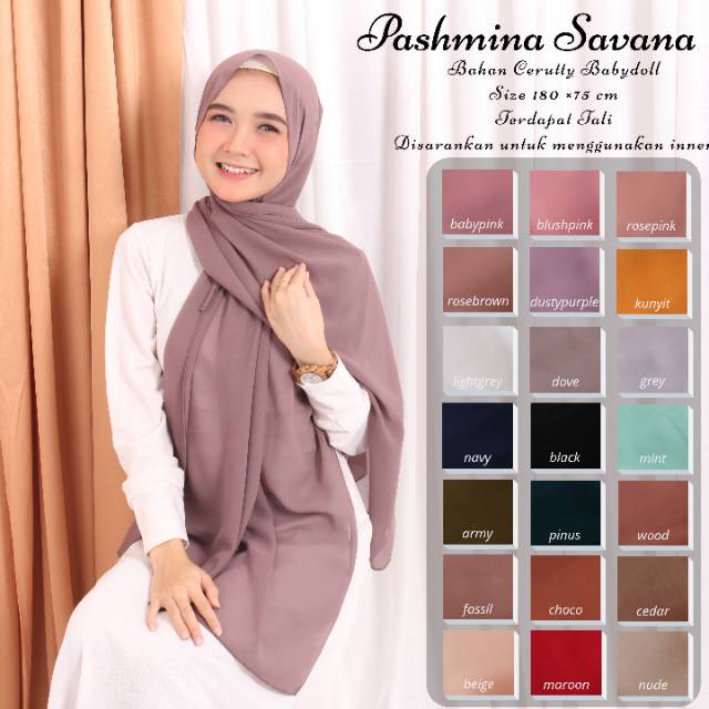 PASHMINA TALI CERUTY_JILBAB/HIJAB  PASHMINA TALI - PASHMINA SAVANA - BAHAN CERUTTY BABYDOLL PREMEIUM