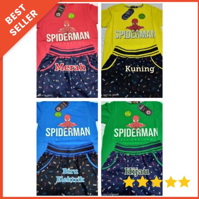 Setelan Anak T.Boys 2-16 tahun size 4-26 / Setelan Anak Glow In The Dark SETELAN PENDEK GUGO KIDS SPIDERMAN