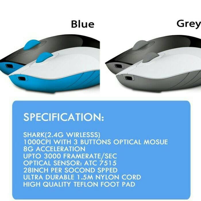 Mouse Wireless Powerlogic Air Shark Rechargetable Battery
