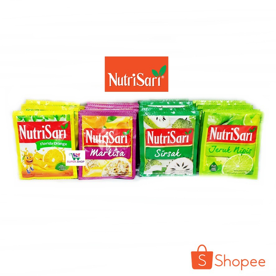 Nutrisari Jeruk Moroko / Florida Orange / Jeruk Bali / Sirsak / Jeruk Nipis isi 10 pcs Nutri Sari