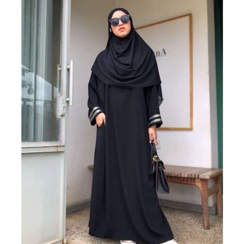 Abaya Saudi Abaya Lubabah / Gamis Hitam / Dress Hitam / Gamis Arab / Abaya Arab