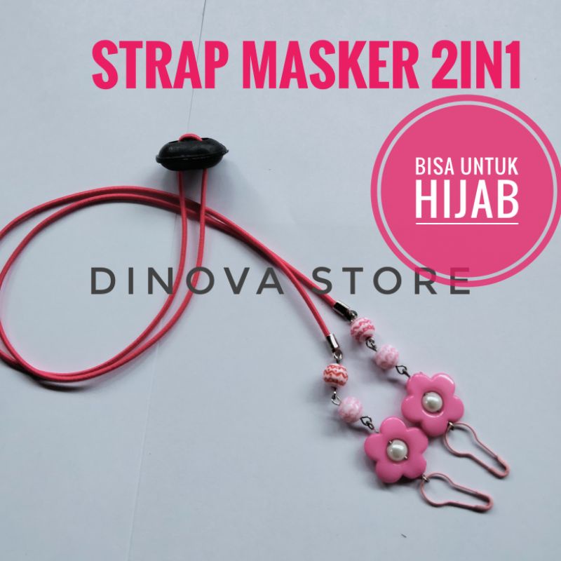 Strap masker 2in1 MUTIARA WARNA/konektor masker 2in1/tali masker/