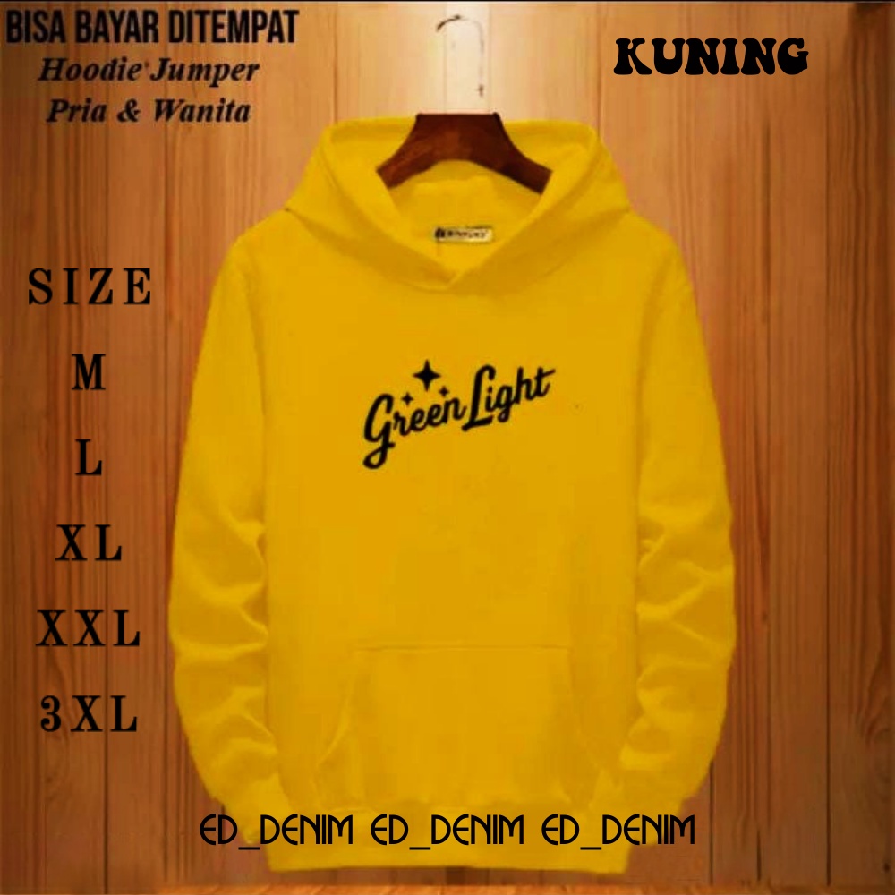 Sweter Greenlight Hodie Oversize Pria Wanita / Jaket Hoodie Jumbo M - 3XL / Sweater Pria Distro Keren