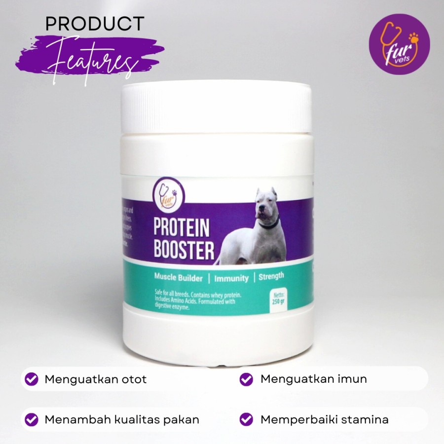 Protein Anjing Booster Suplemen Penambah Kualitas Pakan,Otot,Stamina & Daya tahan tubuh Anjing