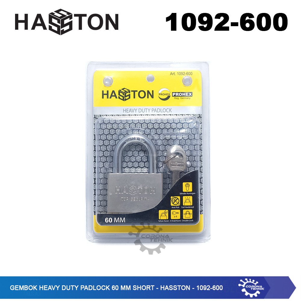 Hasston - 1092-600 - Gembok Heavy Duty Padlock 60 mm Short