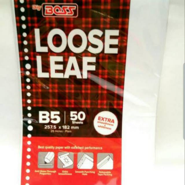 

Loose leaf B5/ loose leaf polos/ kertas polos/ loose leaf binder/ binder kuliah/ loose leaf murah/ kertas binder isi 50 lembar