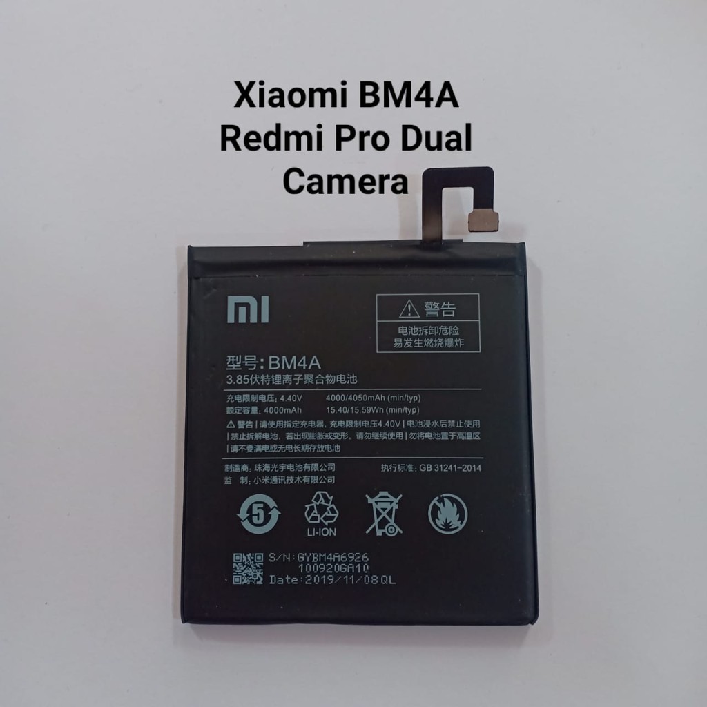 Baterai Xiaomi Redmi Pro Dual Camera BM4A Original