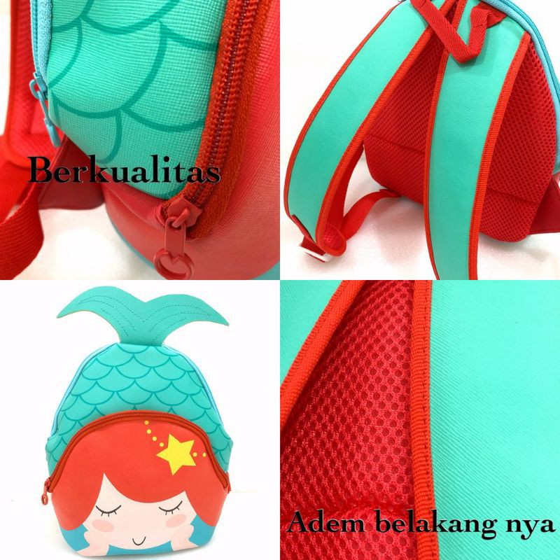 TAS MERMAID ANAK PAUD TK/TAS ANAK SEKOLAH UKURAN KECIL/TAS MERMAID IMPORT/TAS SEKOLAH PAUD/TAS ANAK