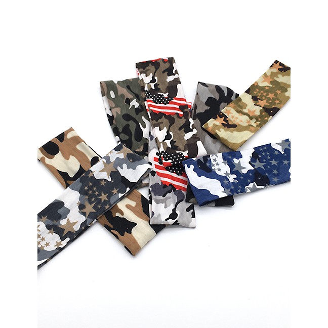 LRC Bando Fashion Camouflage Print Sports Yoga Wide Brim Headband K90030