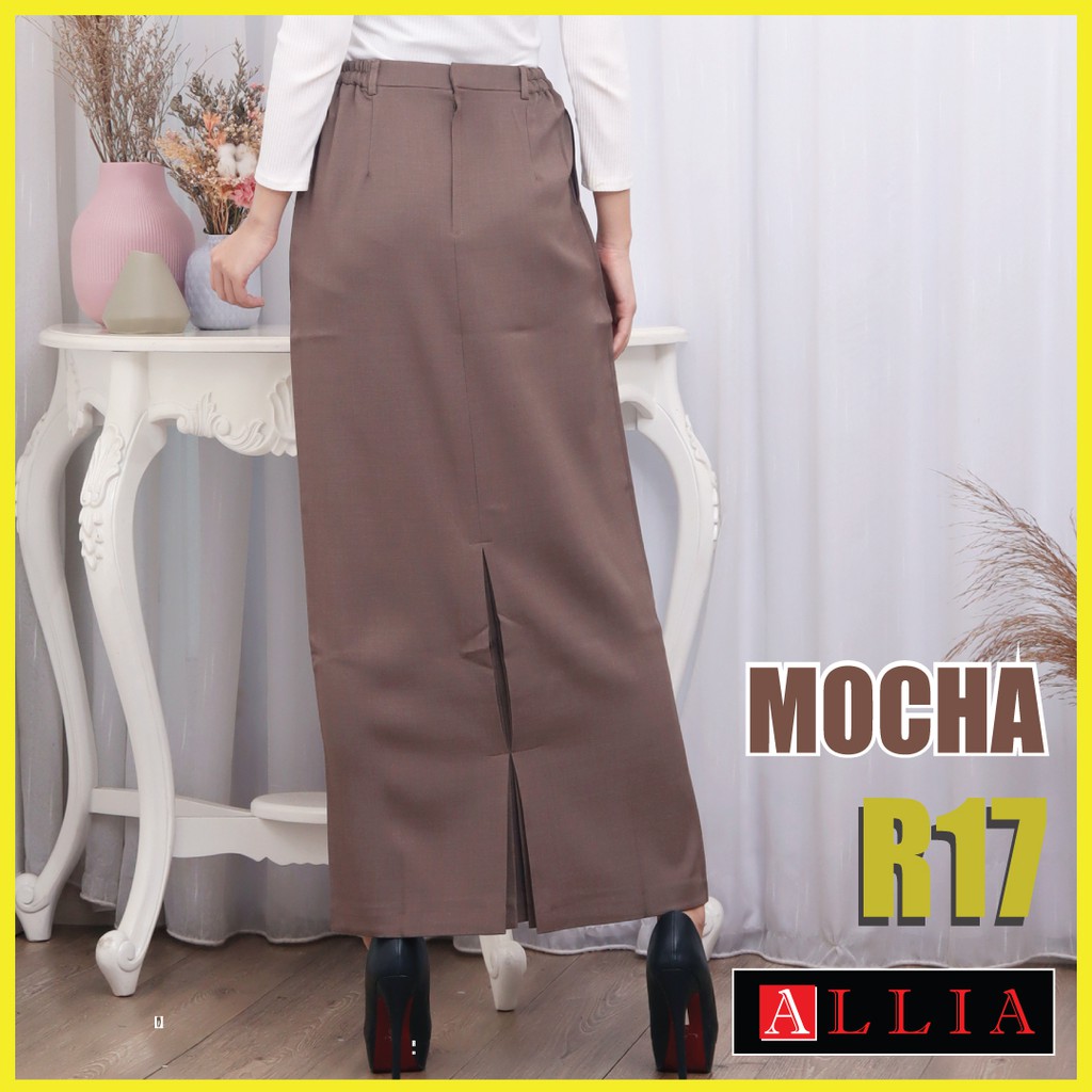 Rok Span Wanita R17 Mocha / Rok Bahan wanita / Rok Panjang Wanita