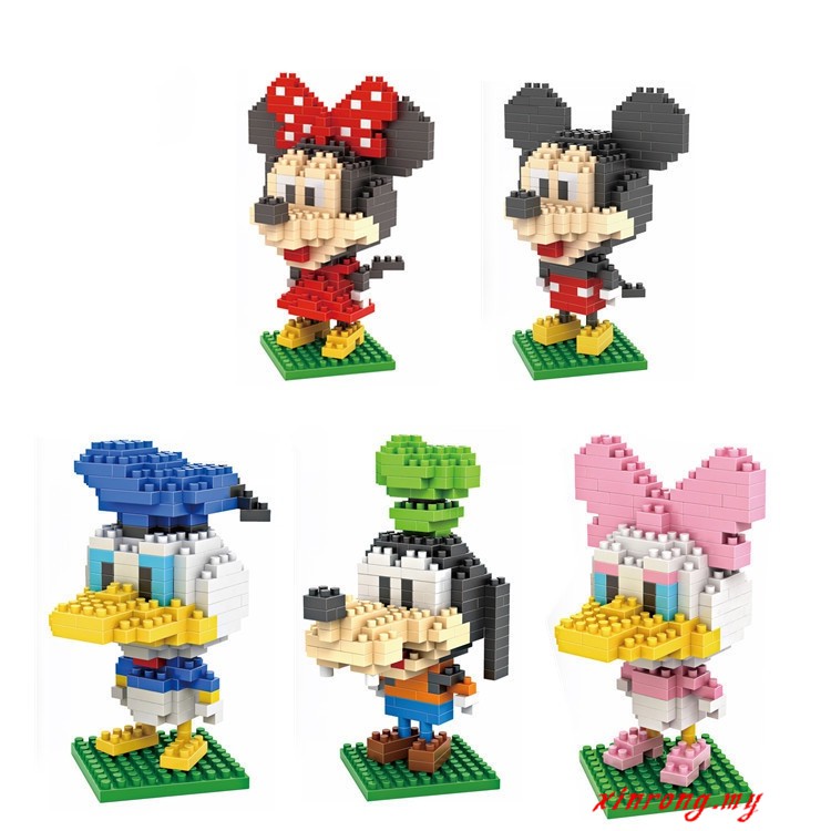 Mainan Balok Bangunsusun Mini Model Lego Seri Disney Mickey Mouse donald duck goofy dog Nano