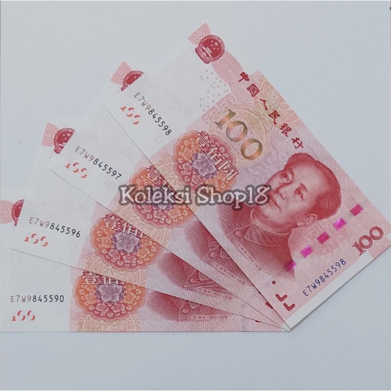 Koleksi Yuan China Pecahan 100 Yuan