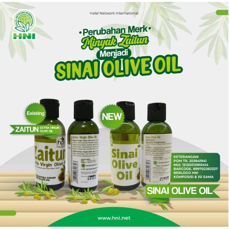 MINYAK ZAITUN HNI HPAI Extra Virgin Olive oil asli utk rambut