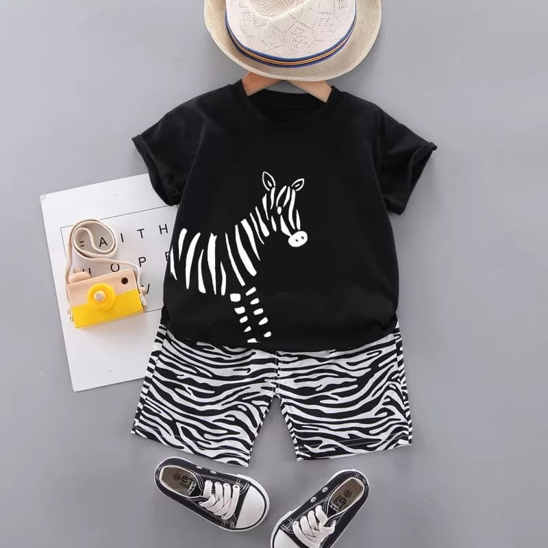 BEFAST - ZTL OOTD Setelan Anak NAMIZA / set anak shimauma / Setelan Anak-Anak Unisex / Pakaian Anak Santai rumahan / Set Atasan Kaos Lengan Pendek+Celan Pendek / Fashion Anak Casual / Setelan Anak Keluaran Terbaru