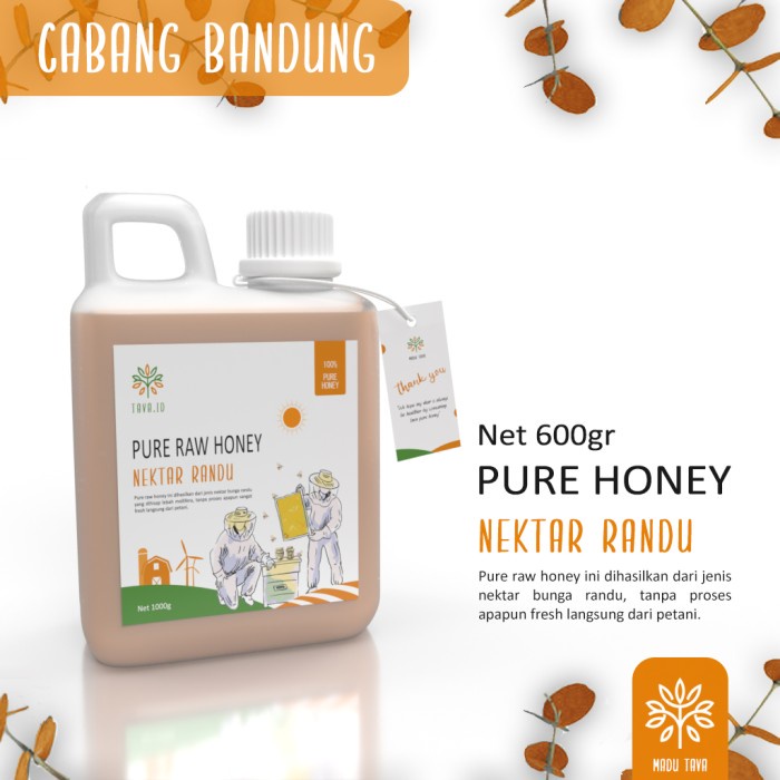 

jual Madu Murni Asli Tava 600gr Nektar Randu 100% Pure Raw Honey Alami