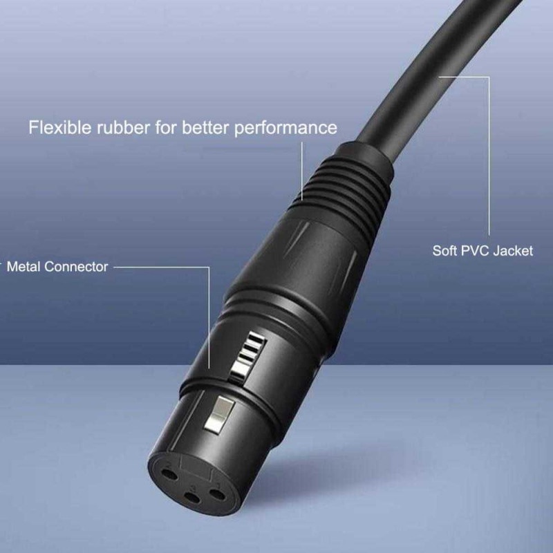 Kabel XLR M F OFC Konektor Microphone To Amplifier Karaoke 1-20 Meter