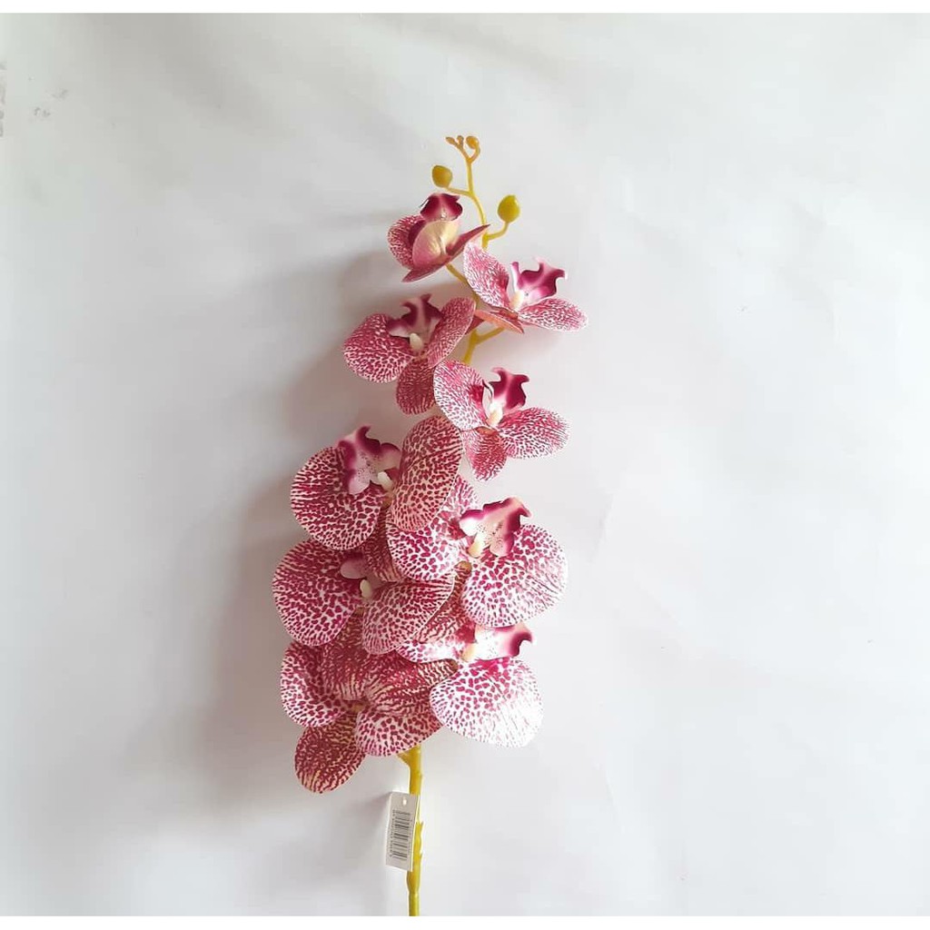 ANGGREK LATEX ORCHID X1 panjang 1 meter -  bunga plastik artificial home decor shabby chic-Maroon tutul