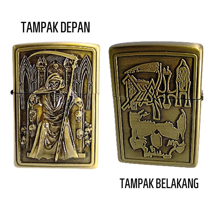 PAKET KOMPLIT MURAH SET KOREK API KANTAI GOLD MOTIF MALAIKAT + MINYAK 100ML + BATU ZIPPO