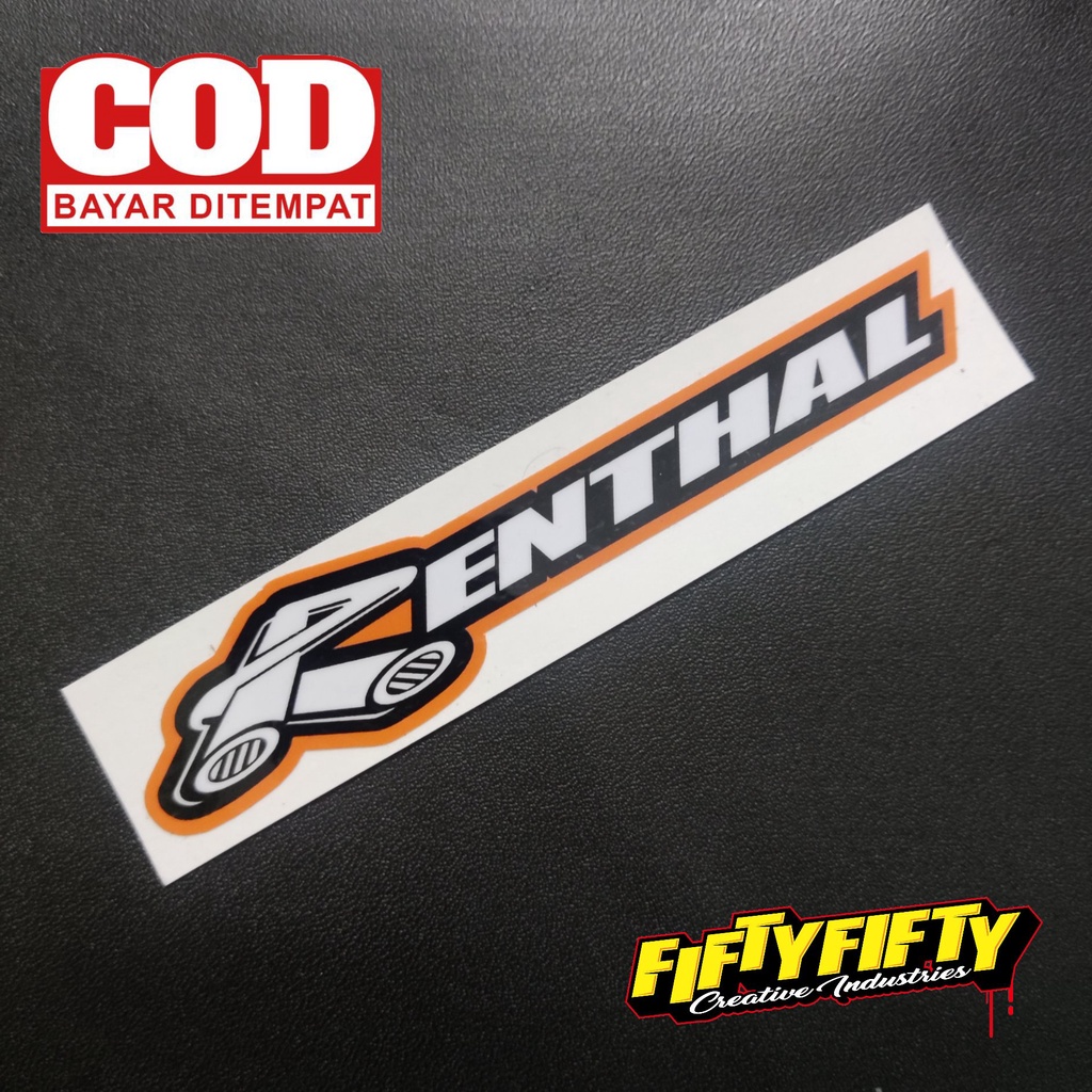 Stiker Print Cut RENTHAL Stiker Printing Laminasi Glossy Tahan Air Stiker Motor Mobil Helm Sudah Membentuk Pola Desain