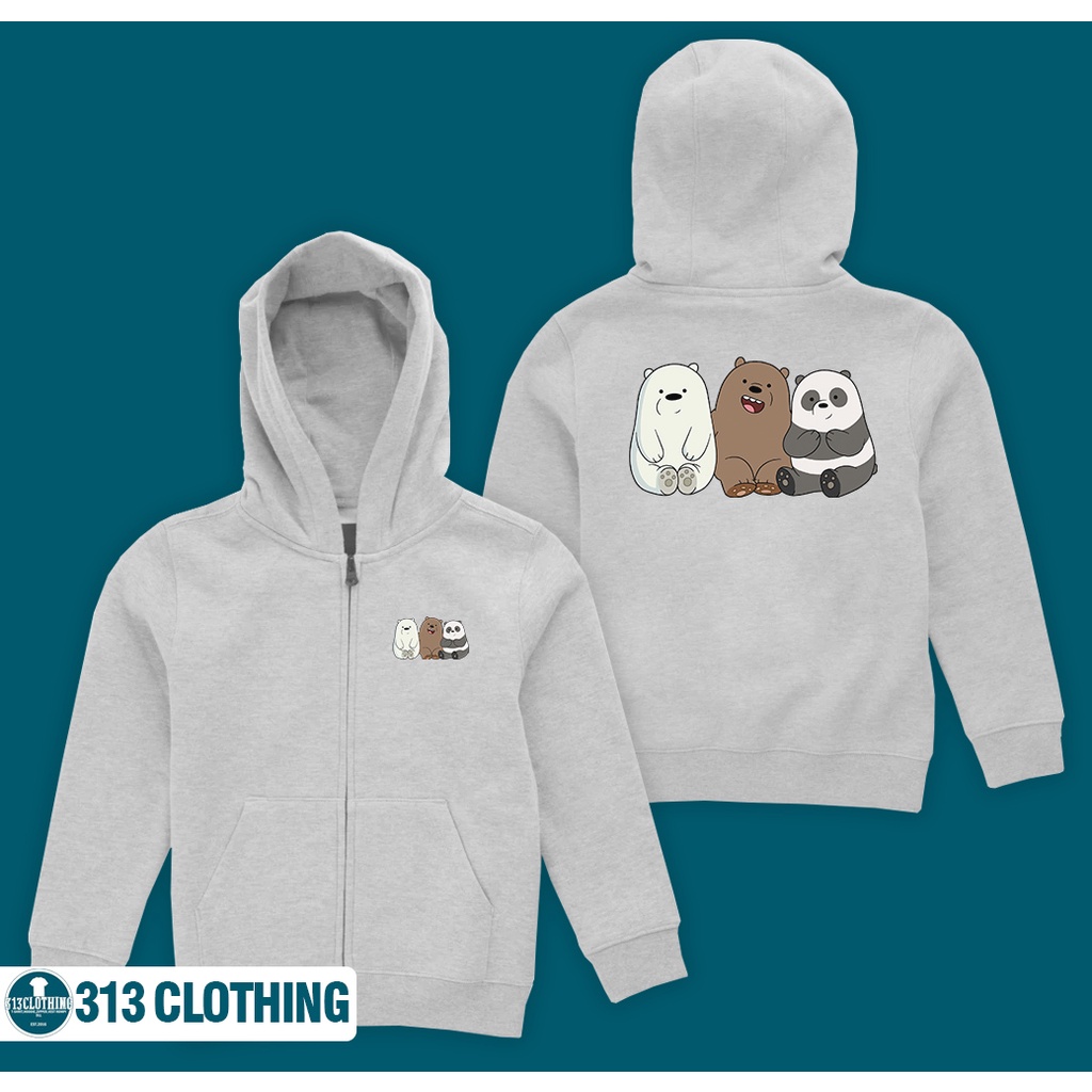 Jaket Zipper Hoodie Anak Ice Bear We Bare Bears
