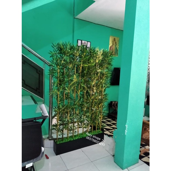 bunga hias plastik/sekat ruangan/partisi bambu
