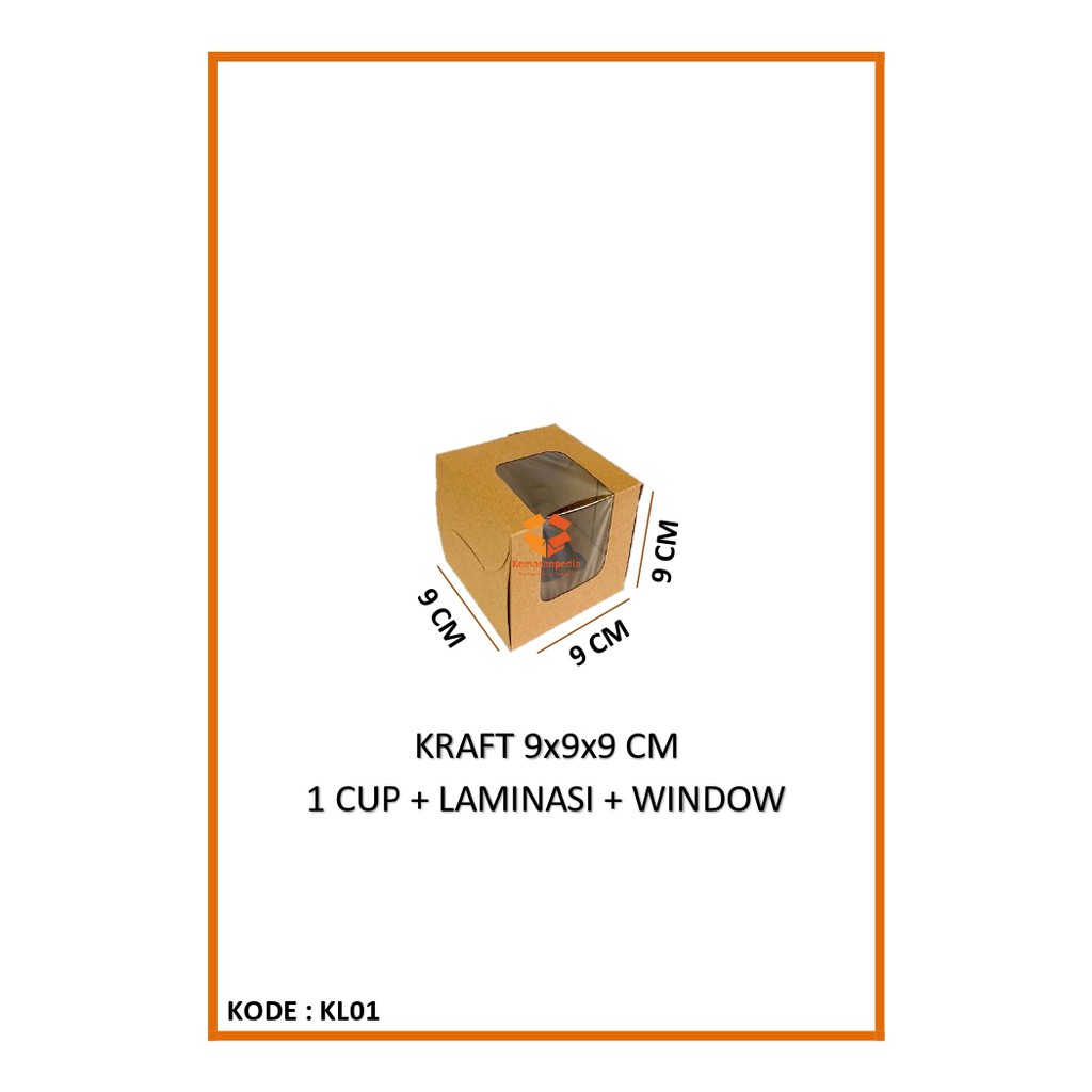 

Kotak Kraft Laminasi 9x9x9 Cm Lubang Isi 1 Cup / Kardus Inner Sekat Box Kemas Muffin Pudding Cupcake