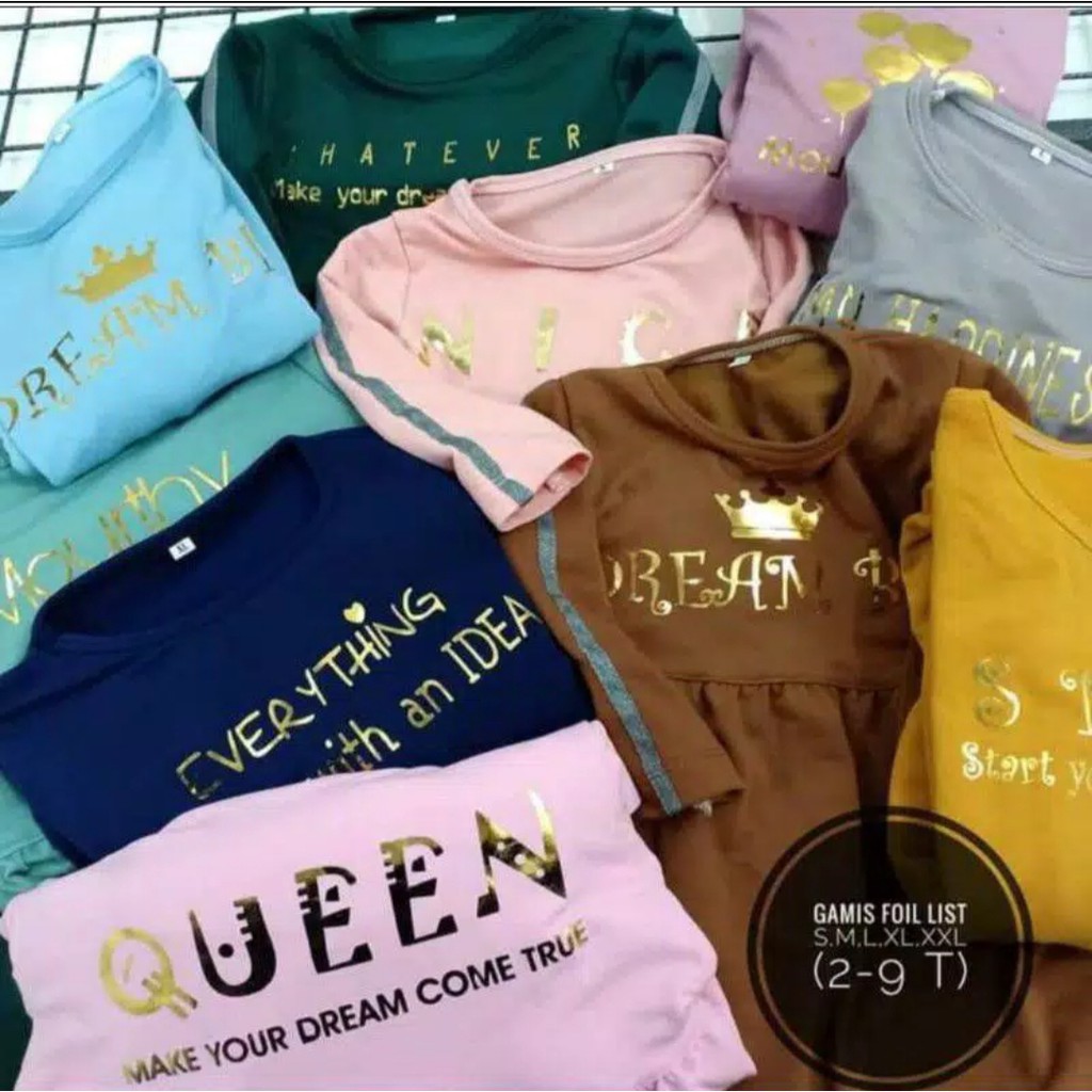 GAMIS ANAK BABYTERRY FOIL SIZE 2-8TH RANDOM/ OSHBOSS-8