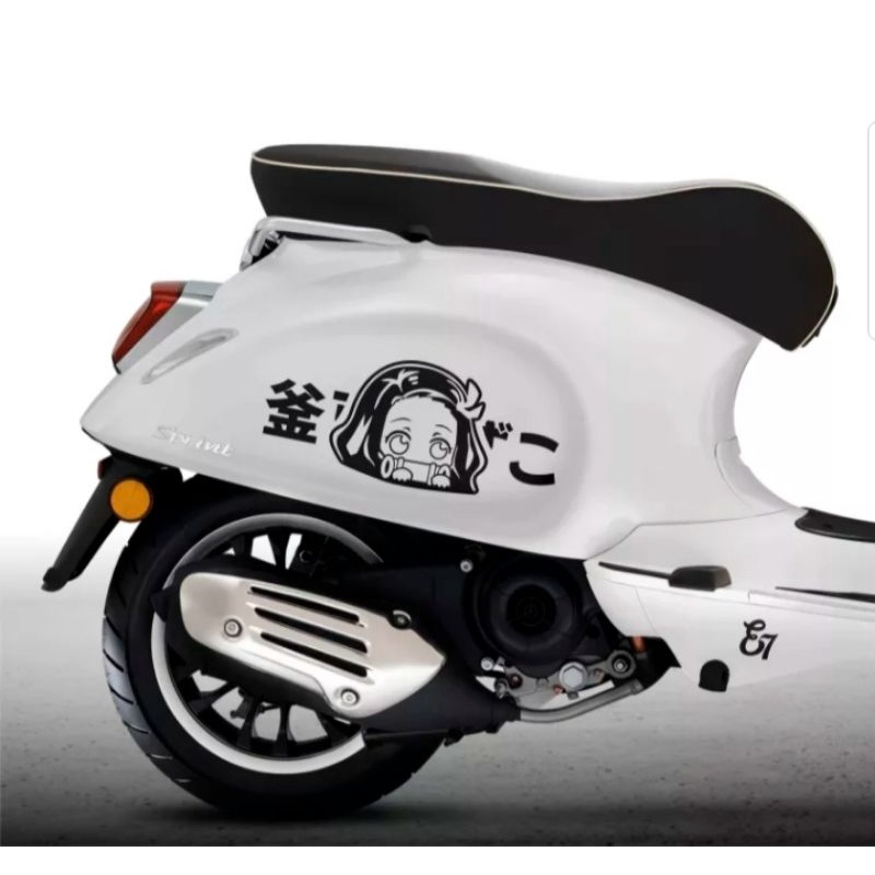 STIKER CUTTING ANIME DEMON SLAYER/ NEZUKO / STRIPING ANIME SIMPEL UNTUK SCOOPY, VESPA, DLL.