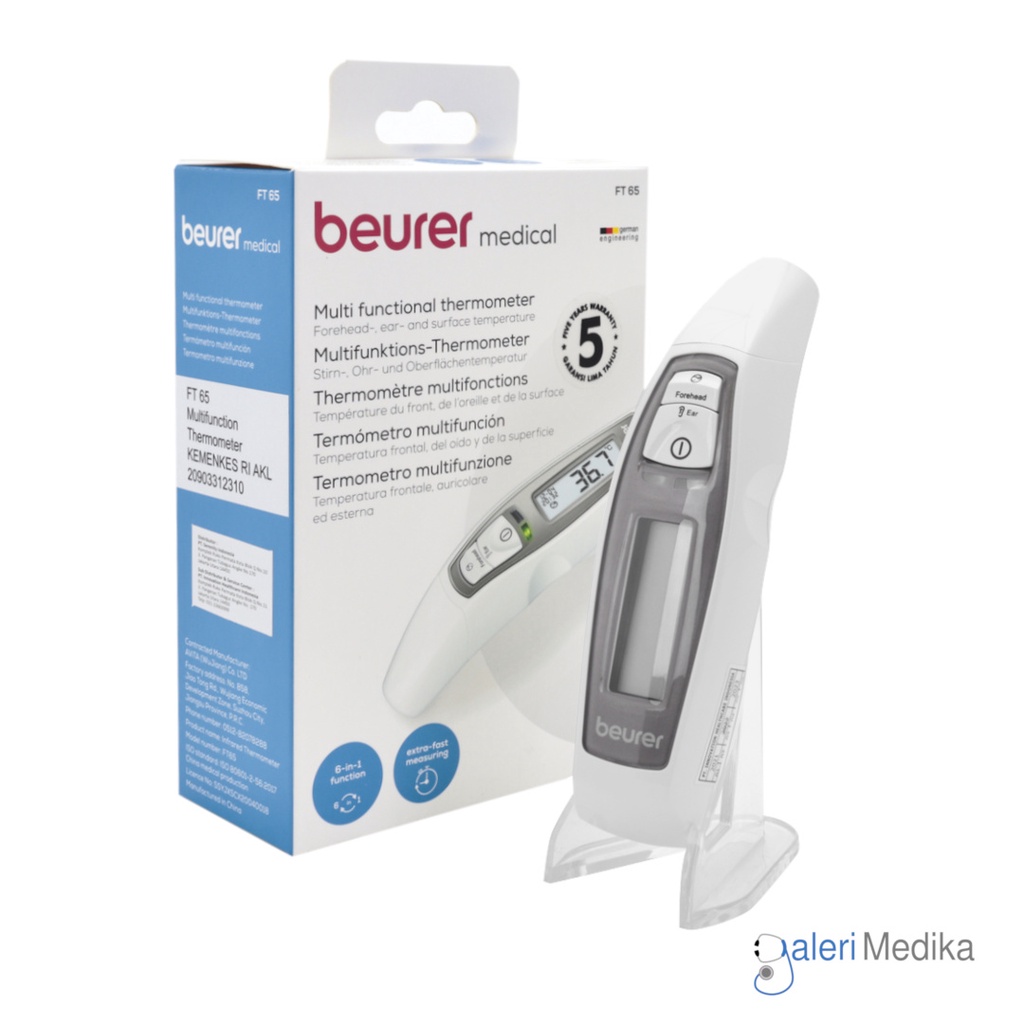 Beurer FT65 / FT-65 / FT 65 Termometer Instan Infrared - Untuk Kepala, Telinga, Badan, dan Benda