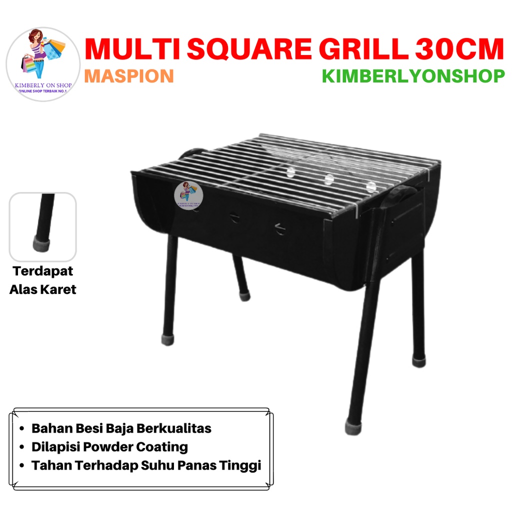 Alat Bakar BBQ Panggangan Portable Multi Square Grill 30 cm Maspion